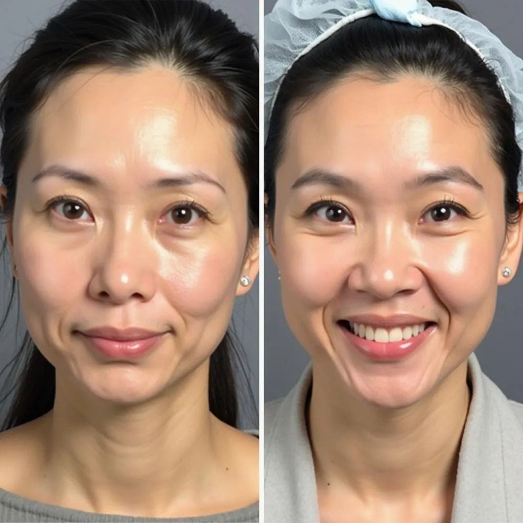 Hình ảnh trước sau khi thẩm mỹ collagen với bác sĩ Võ Thành Trung