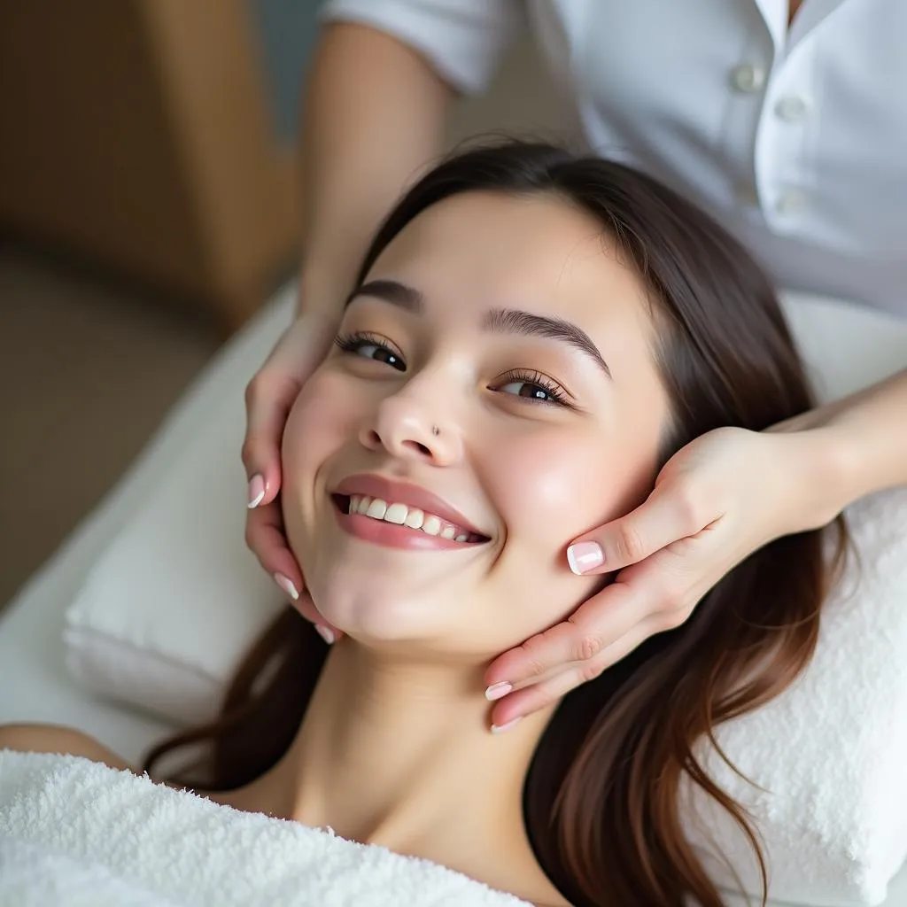 Khách hàng trải nghiệm dịch vụ collagen tại Tập thể KNLH