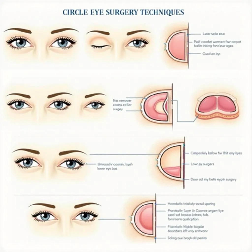 Hình ảnh minh họa các kỹ thuật thẩm mỹ mắt circle eye