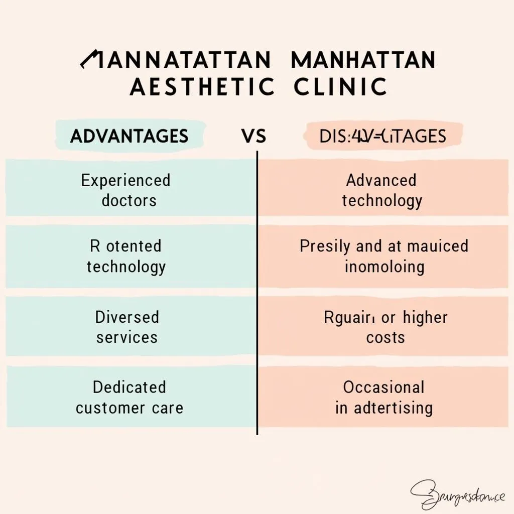 Ưu nhược điểm của Thẩm Mỹ viện Manhattan