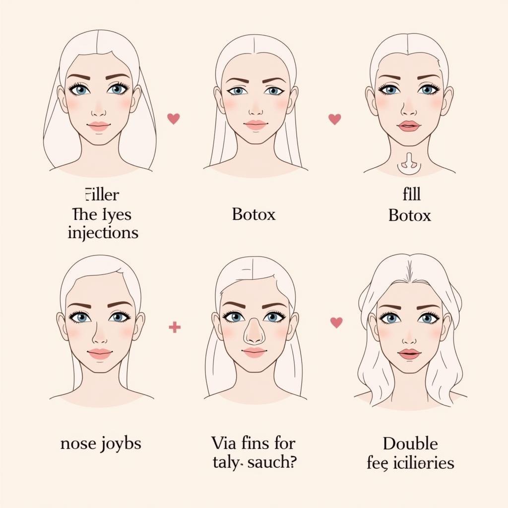 Các phương pháp thẩm mỹ phổ biến như tiêm filler, botox, nâng mũi, cắt mí