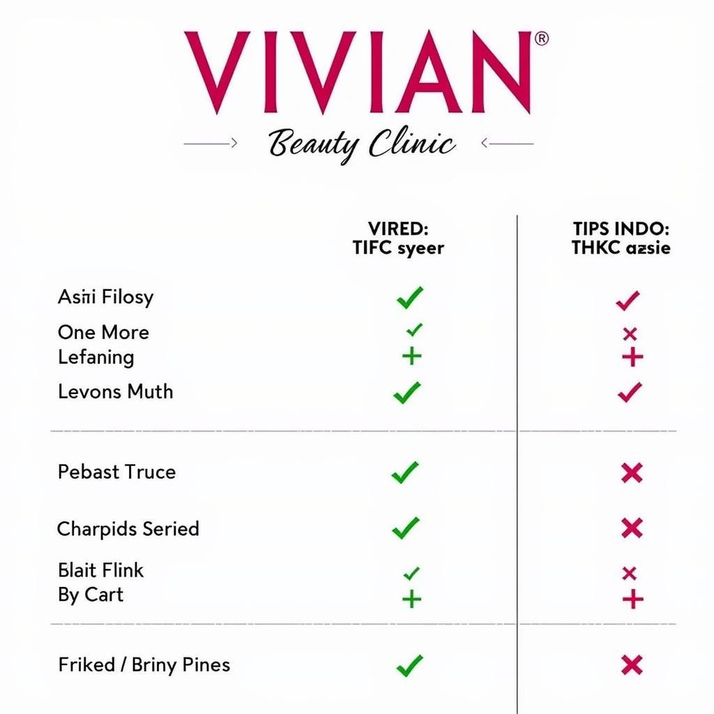 Giá Cả Dịch Vụ tại Thẩm Mỹ Viện Vivian