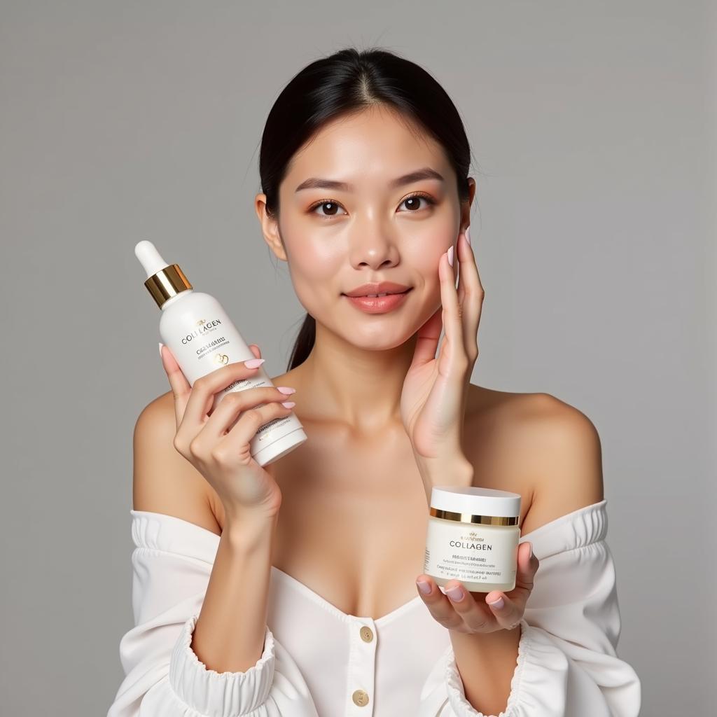 Nguyễn Thị Thành dưỡng da với collagen