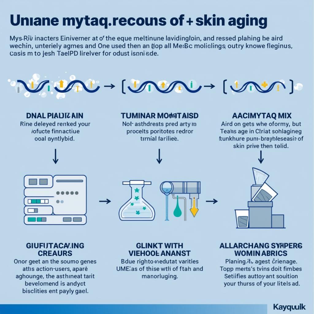 MyTaq Mix trong nghiên cứu lão hóa da. Hình ảnh minh họa quy trình nghiên cứu lão hóa da sử dụng MyTaq Mix.